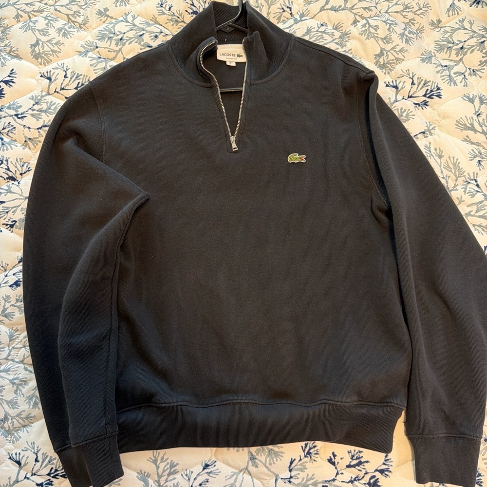 Lacoste Men's Dark Gray Zip-Up Sweater